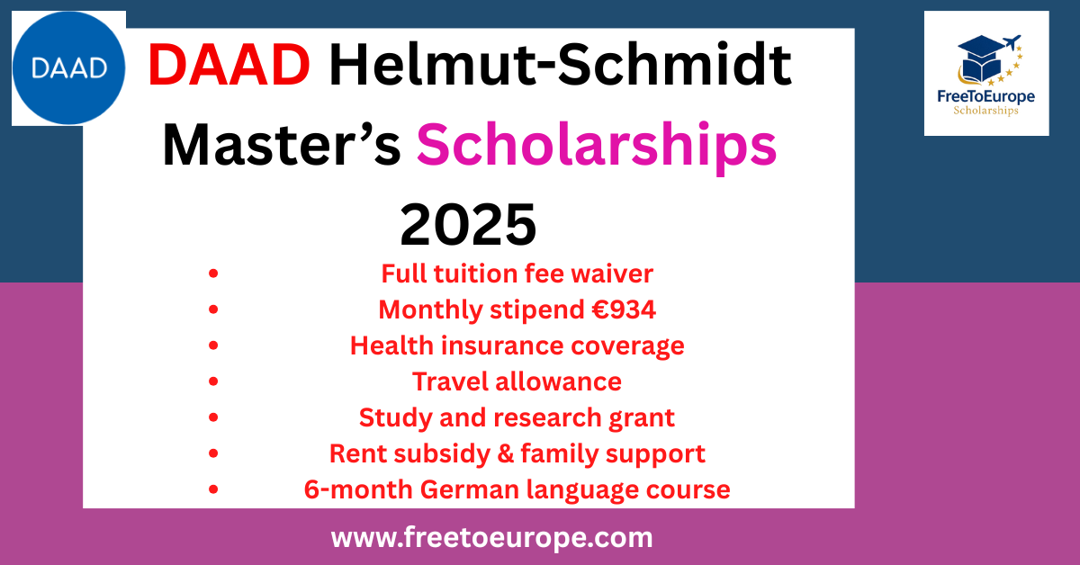 DAAD Helmut-Schmidt Master’s Scholarships 2025